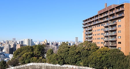 代官山オフィス｜抜けた眺望を楽しむ上層階区画