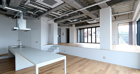 恵比寿オフィス | 新築デザインビル、スケルトン仕様の空間